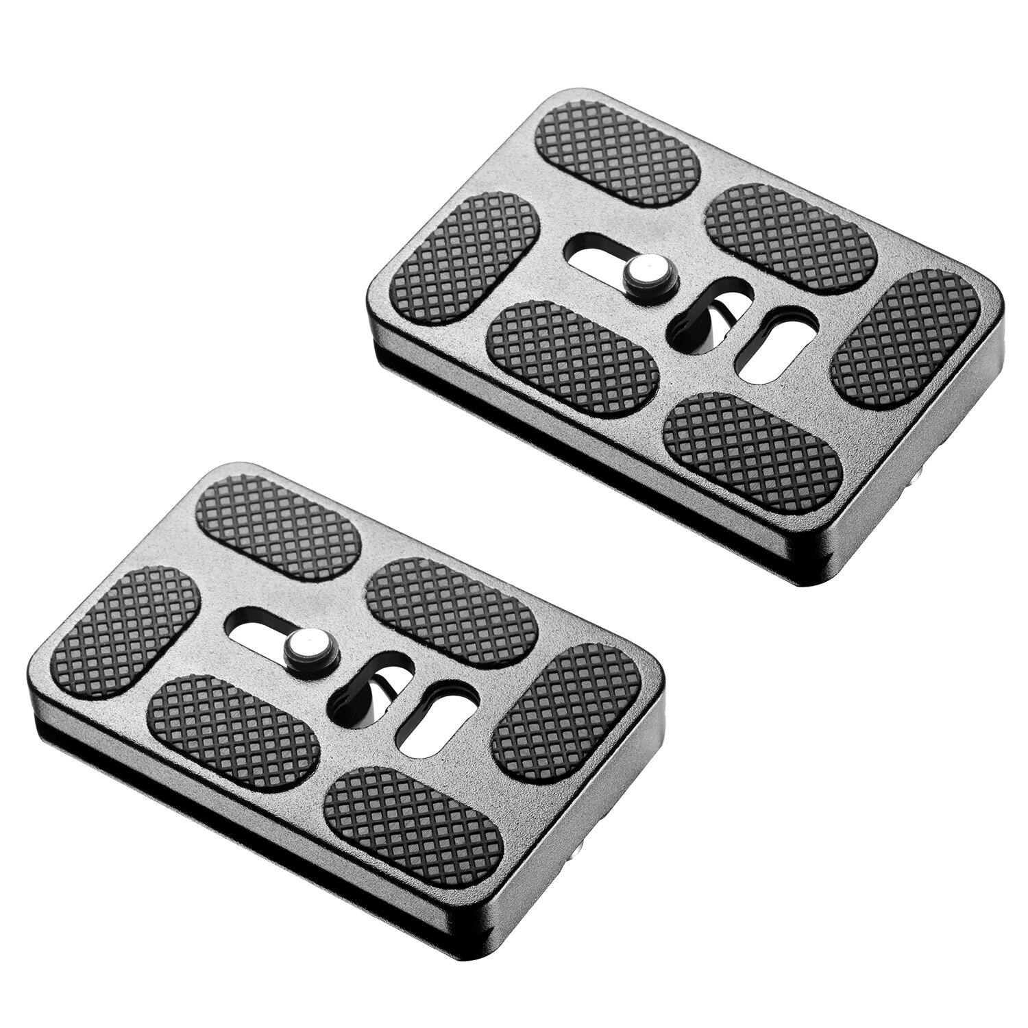 Front. Neewer - Universal Quick-Release Plates, 60mm, 2-Pack (Black).