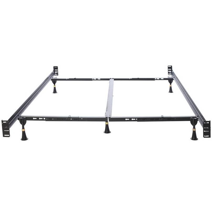 Back. Hivvago - Hivvago California King Heavy Duty Metal Bed Frame with Headboard Footboard Brackets - Black.