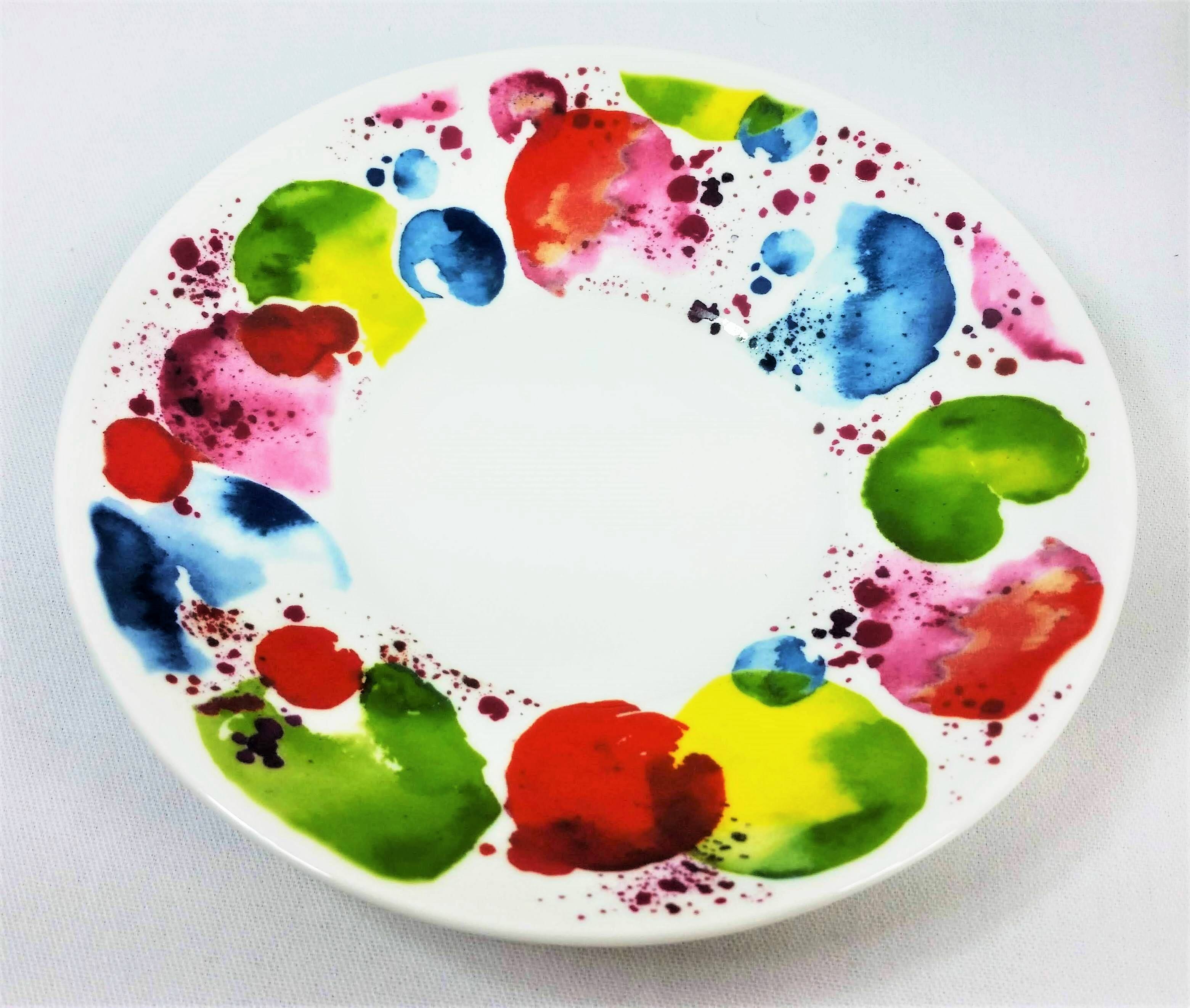 Angle. Jiallo - Roy Kirkham Planets Lucy Breakfast Cup and Saucer (Set of 2), Bone China Ceramic, Made in England - Mutli color.