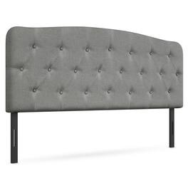 Costway - Full Size Upholstered Headboard Only Adjust Button Tufted Faux Linen - Light Gray