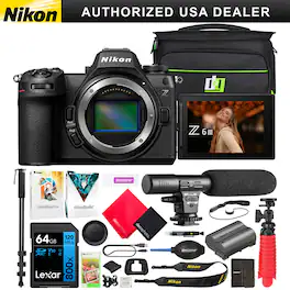 Nikon - Z6III Full Frame Mirrorless FX Camera Body 1890 + Pro Accessories Kit Bundle