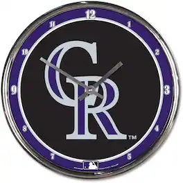 WinCraft - Colorado Rockies Chrome Wall Clock - Multicolor