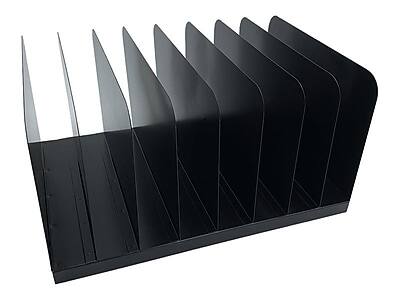 Alt View 1. Huron - 8-Compartment Steel File Organizer - Black.