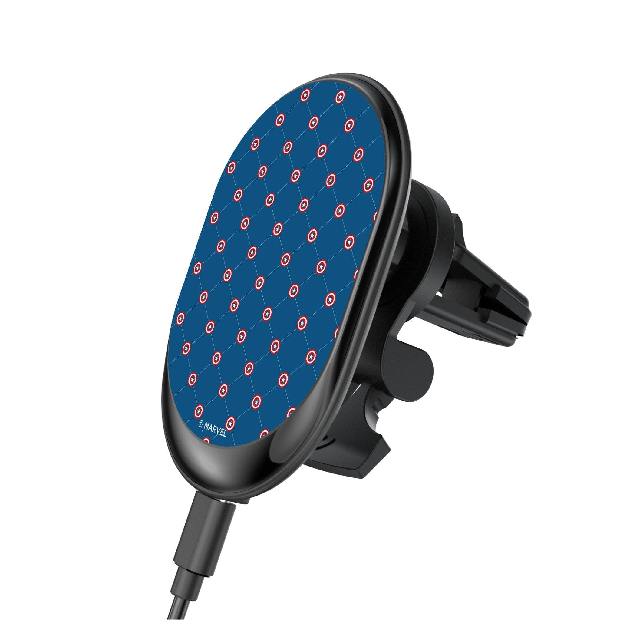 Front. Keyscaper - Marvel Pattern Wireless Mag Car Charger - Captain America.