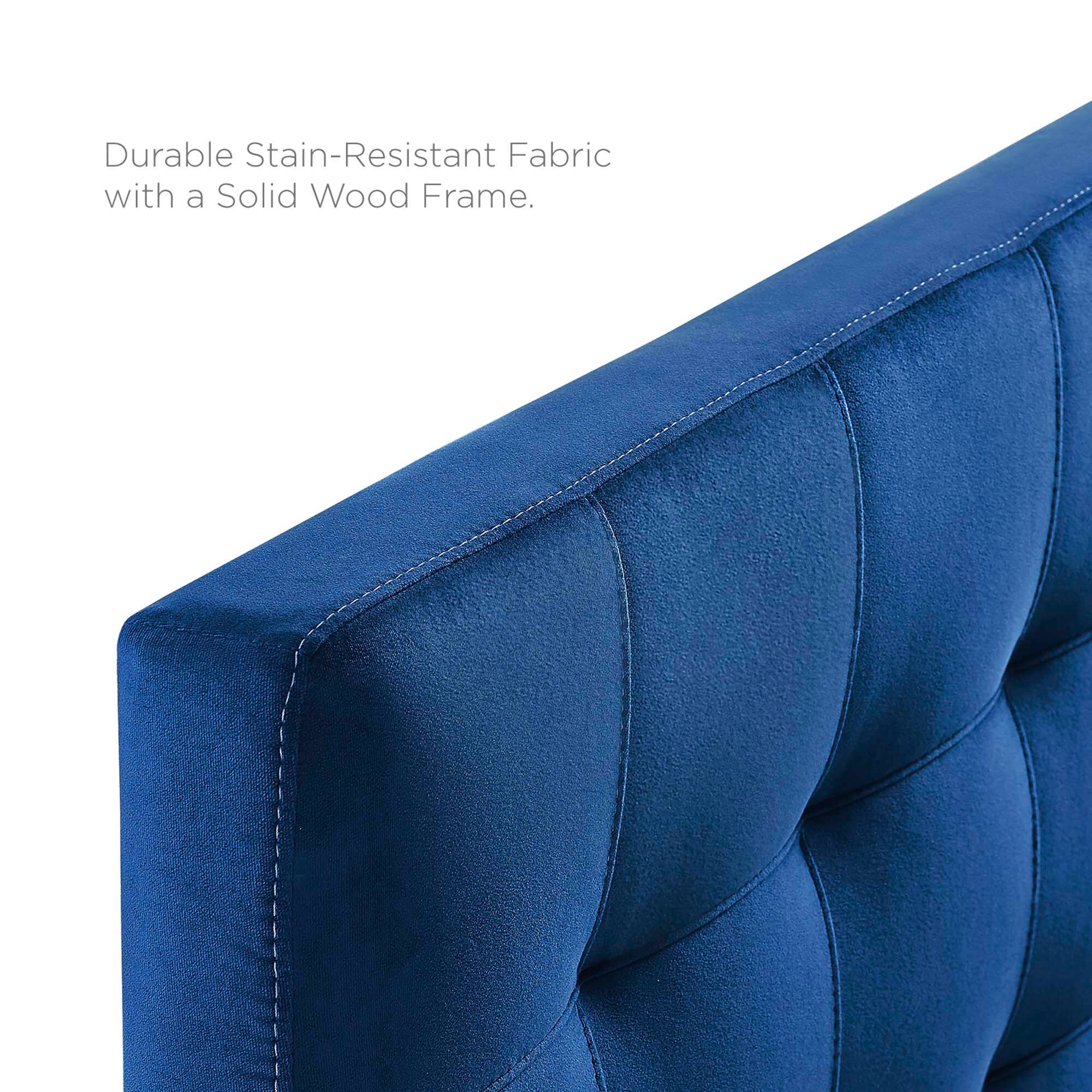 Durable Stain-Resistant Fabric with a Solid Wood Frame.