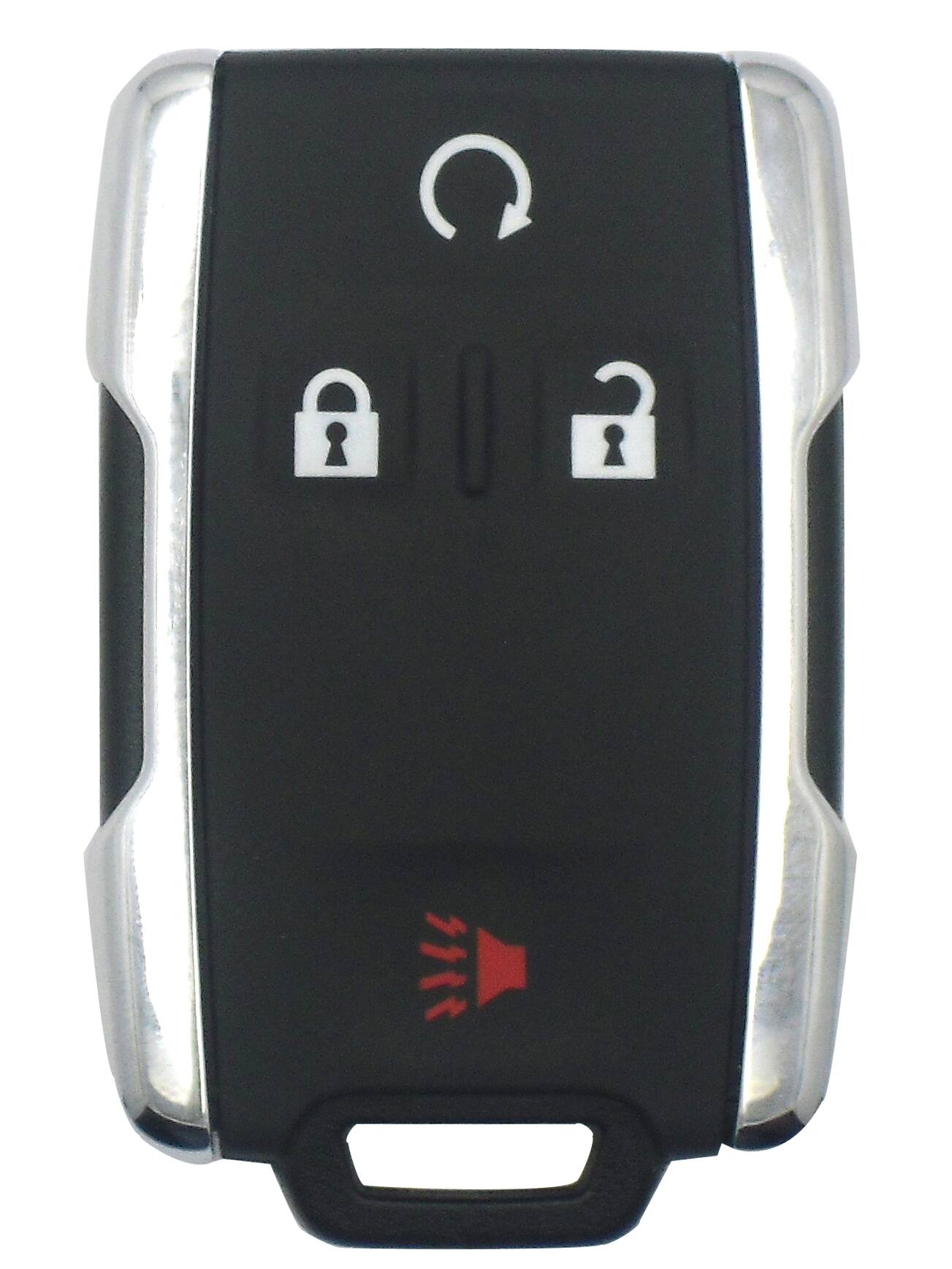 Front. Car Keys Express - GM Keyless Entry Remote - 4 Buttons (Lock, Unlock, Remote Start, and Panic) - Black.