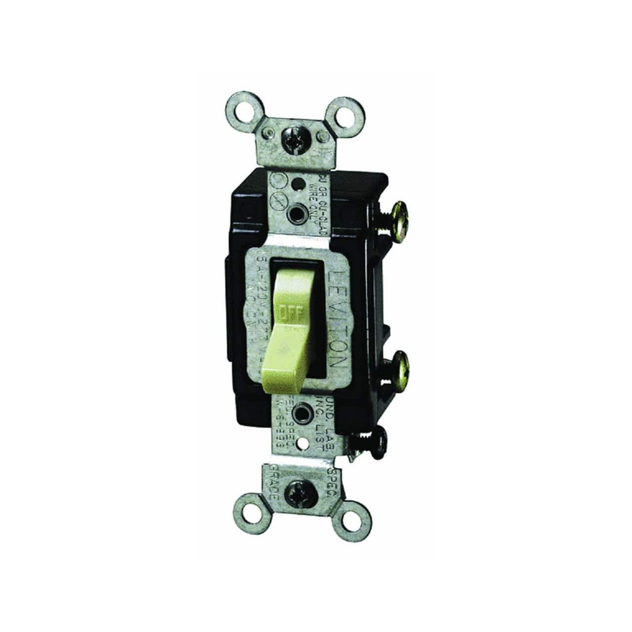 Leviton - 5501-LHI Single-Pole Lighted Handle Switch 15A 120V Lit When Off - No Color