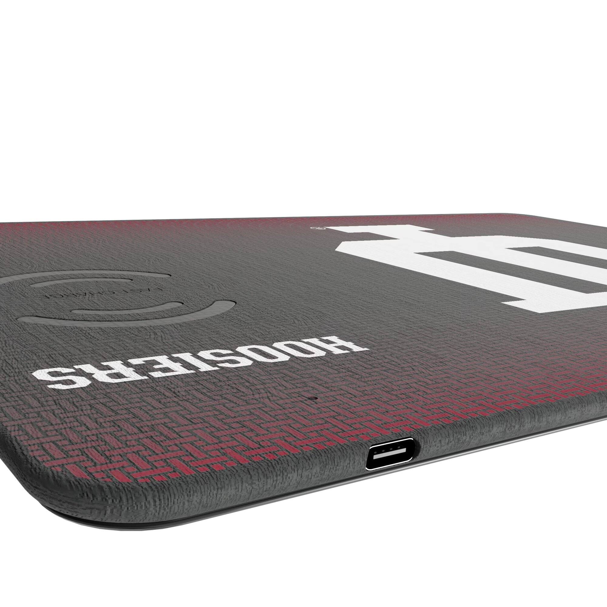 Alt View 2. Keyscaper - Indiana Hoosiers Linen Print Wireless Charger & Mouse Pad - Black.