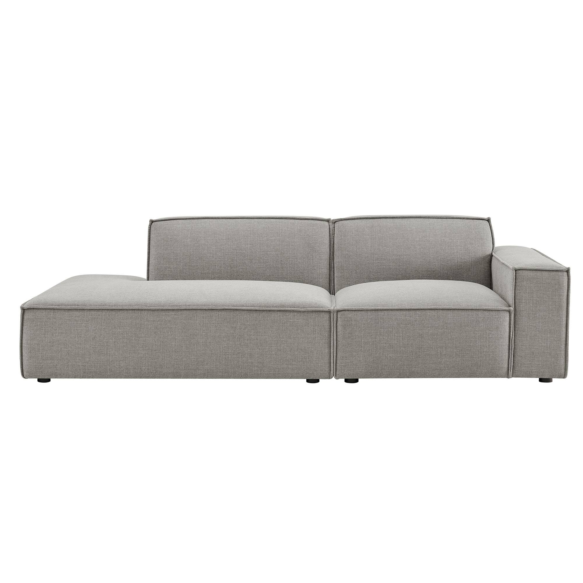 Alt View 5. Modway - Restore 2-Piece Performance Fabric Upholstered Modular Loveseat by Modway - Pewter.