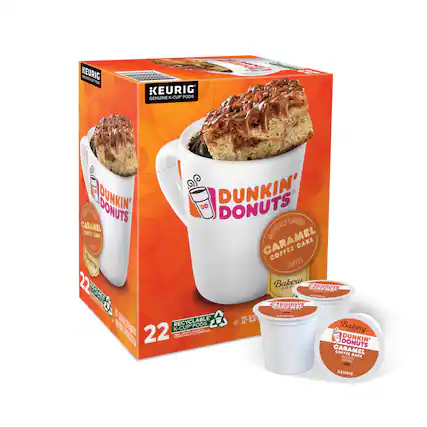 Alt View 11. Dunkin' - Caramel Coffee Cake Coffee, Keurig Single Serve K-Cup Pods, Medium Roast, 22 count.