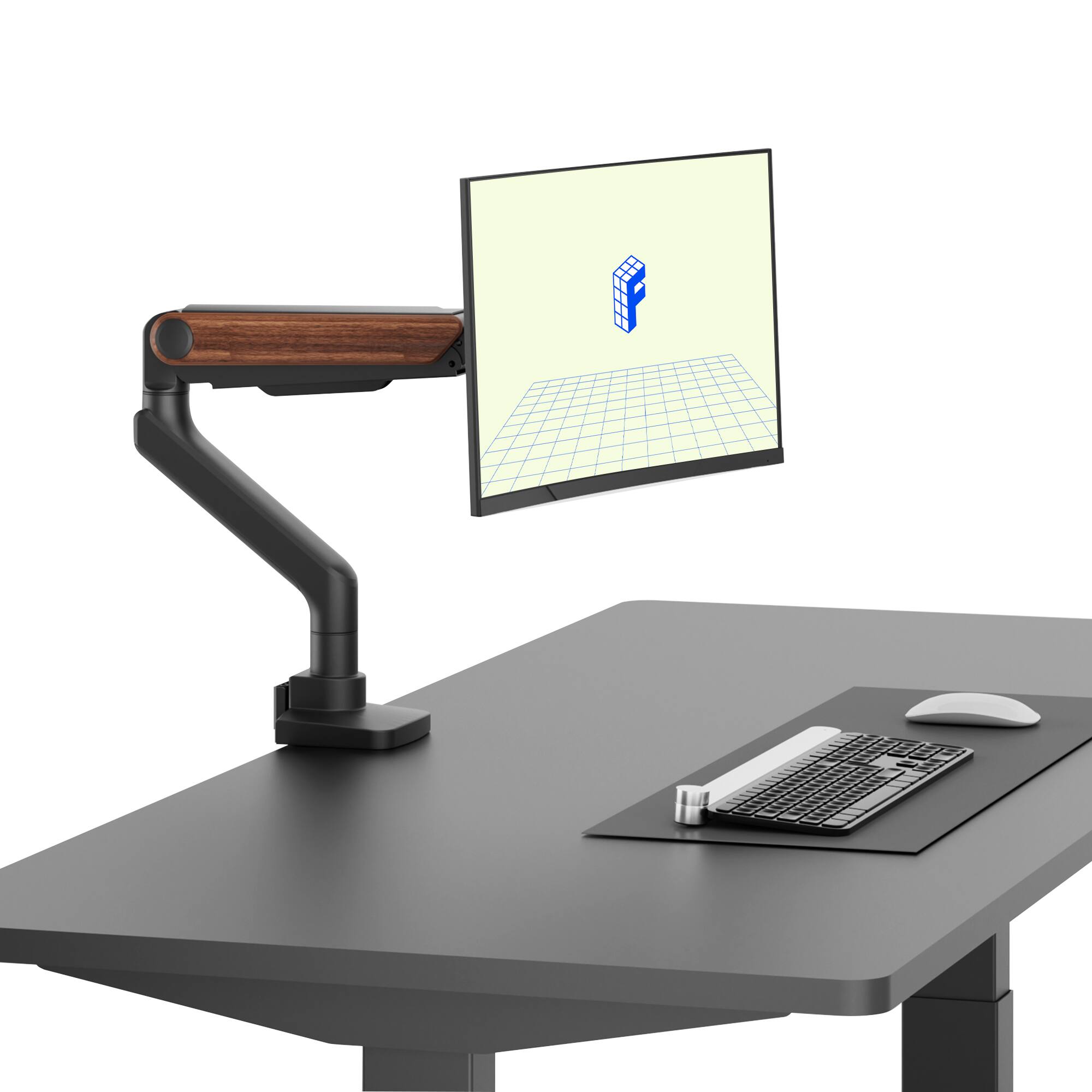 Left. FlexiSpot - MA9 Premium Single Monitor Arm for 17"-49" Monitor - Black.