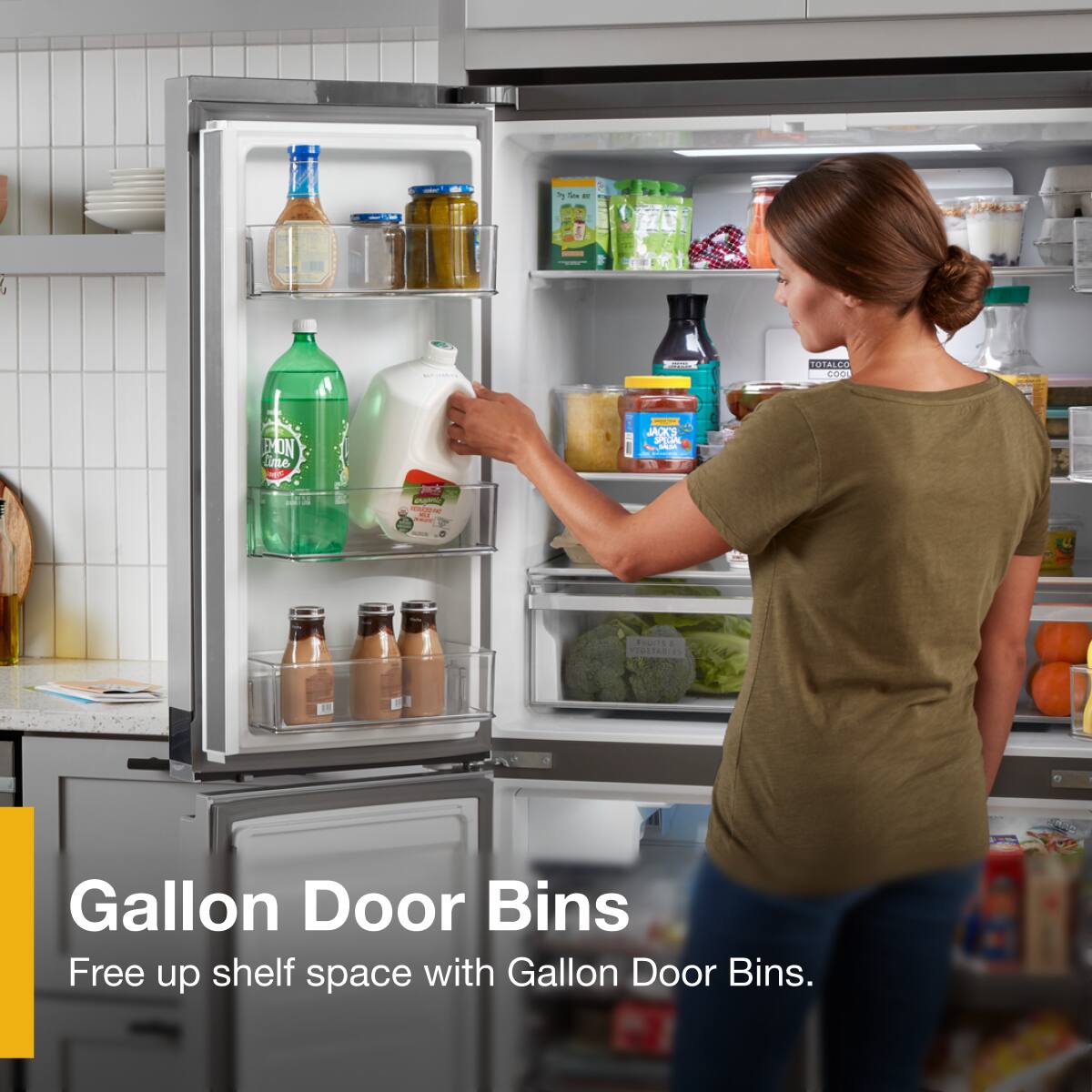 Gallon Door Bins  
Free up shelf space with Gallon Door Bins.