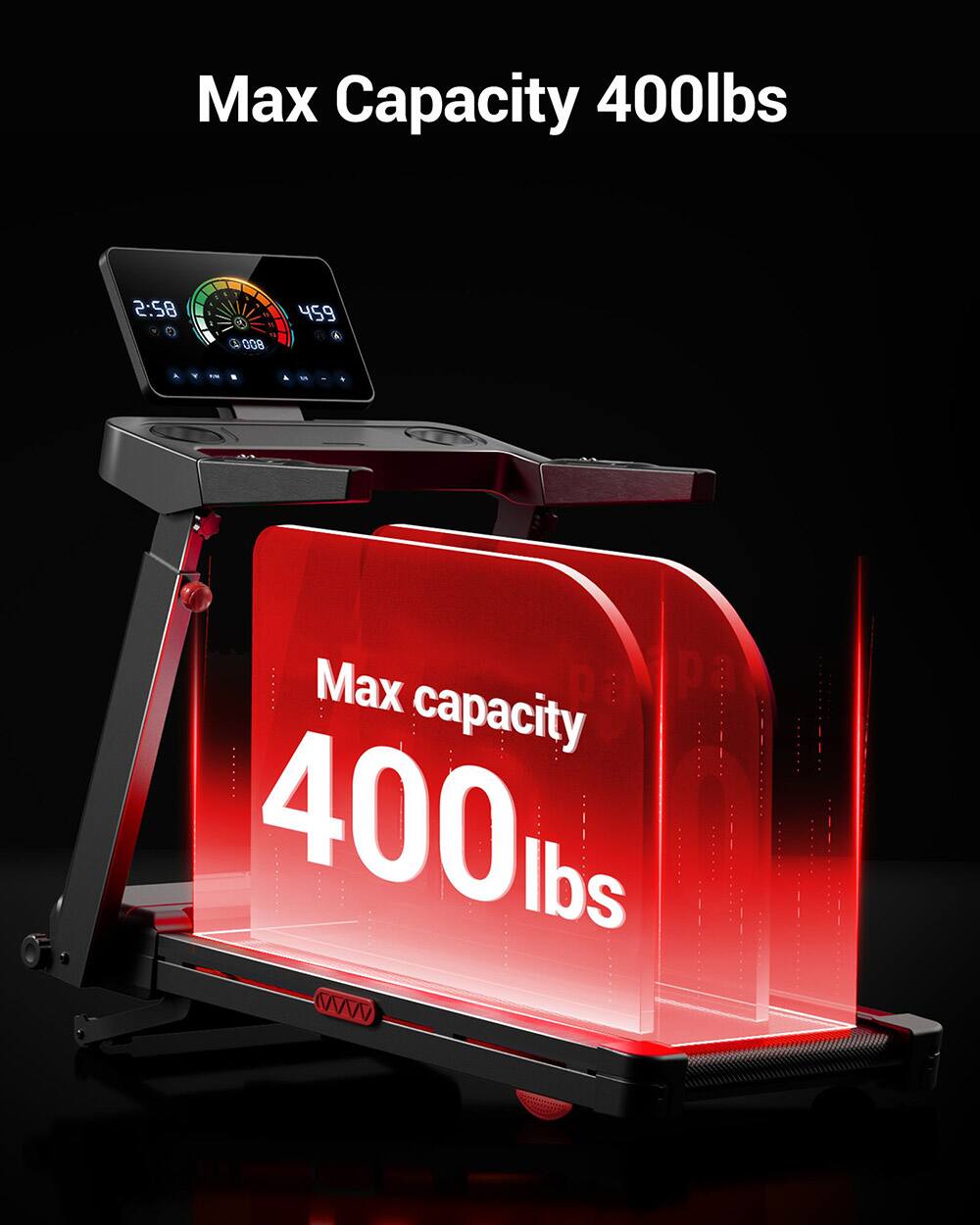 Max Capacity 400lbs  
2:58  
459  
00B  
Max capacity 400 lbs