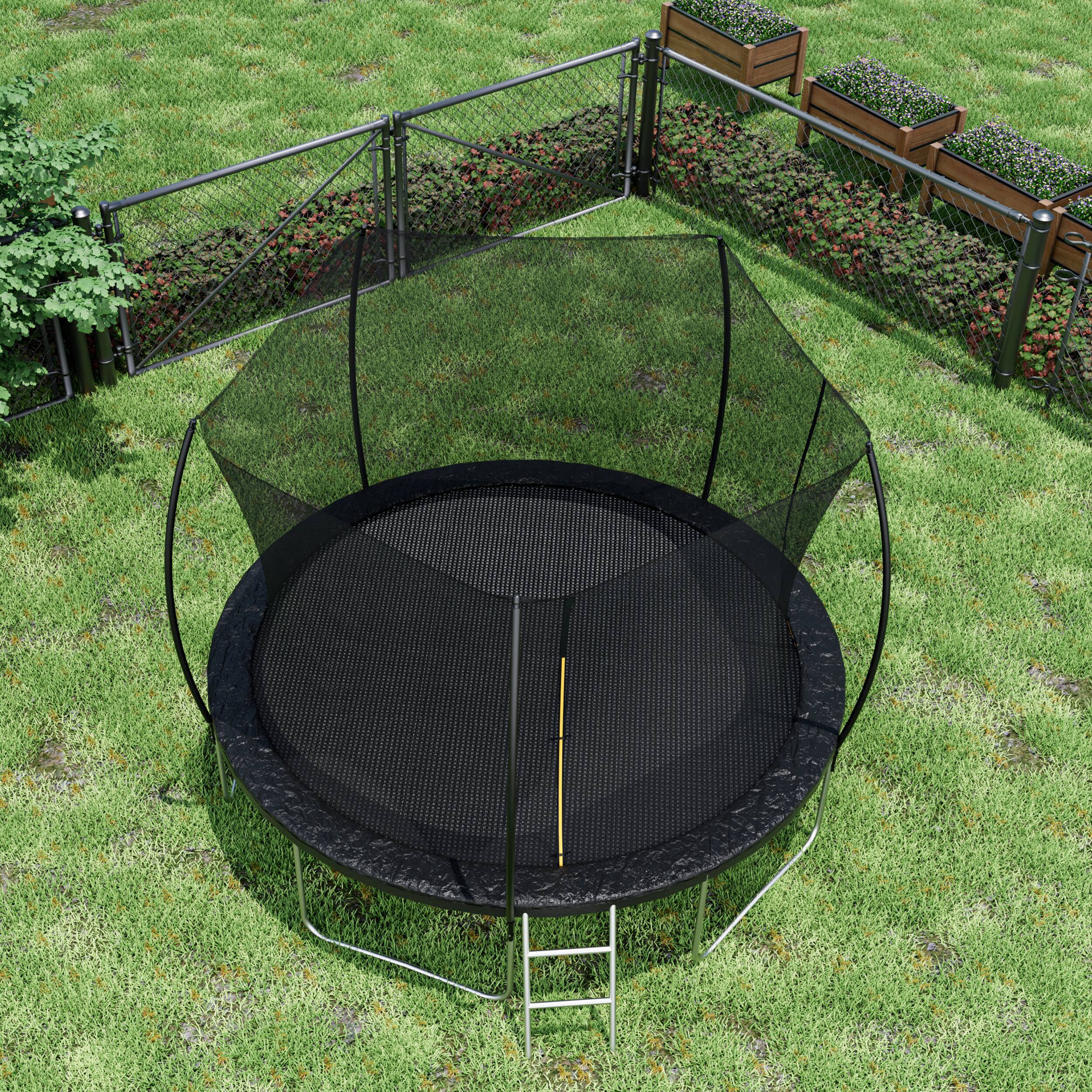 Alt View 4. LOVMOR - Lovmor 12 FT Trampoline with Ladder and Safety Enclosure Recreational Trampoline for Adults.