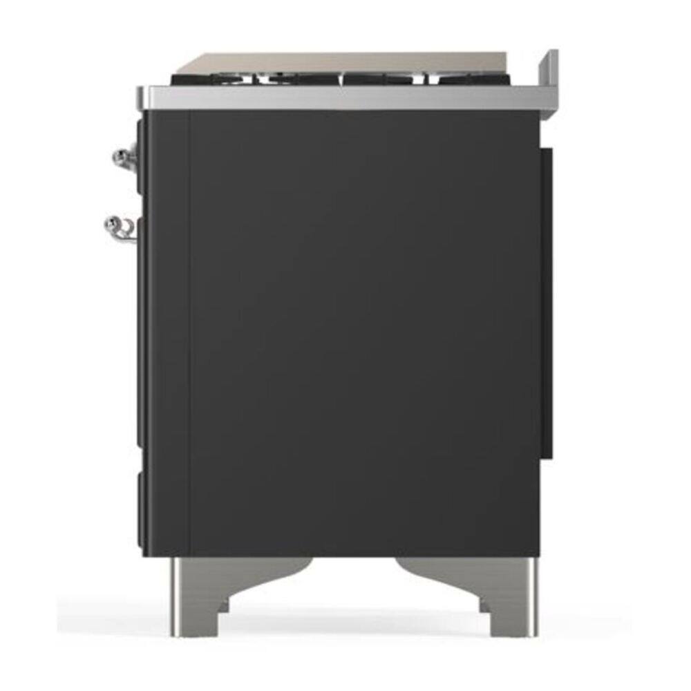 Alt View 6. ILVE - ILVE Majestic II Series 40 in. Dual Fuel Range with 6 Sealed Burners + Griddle (Natural Gas, Chrome Trim) - Graphite Matte.