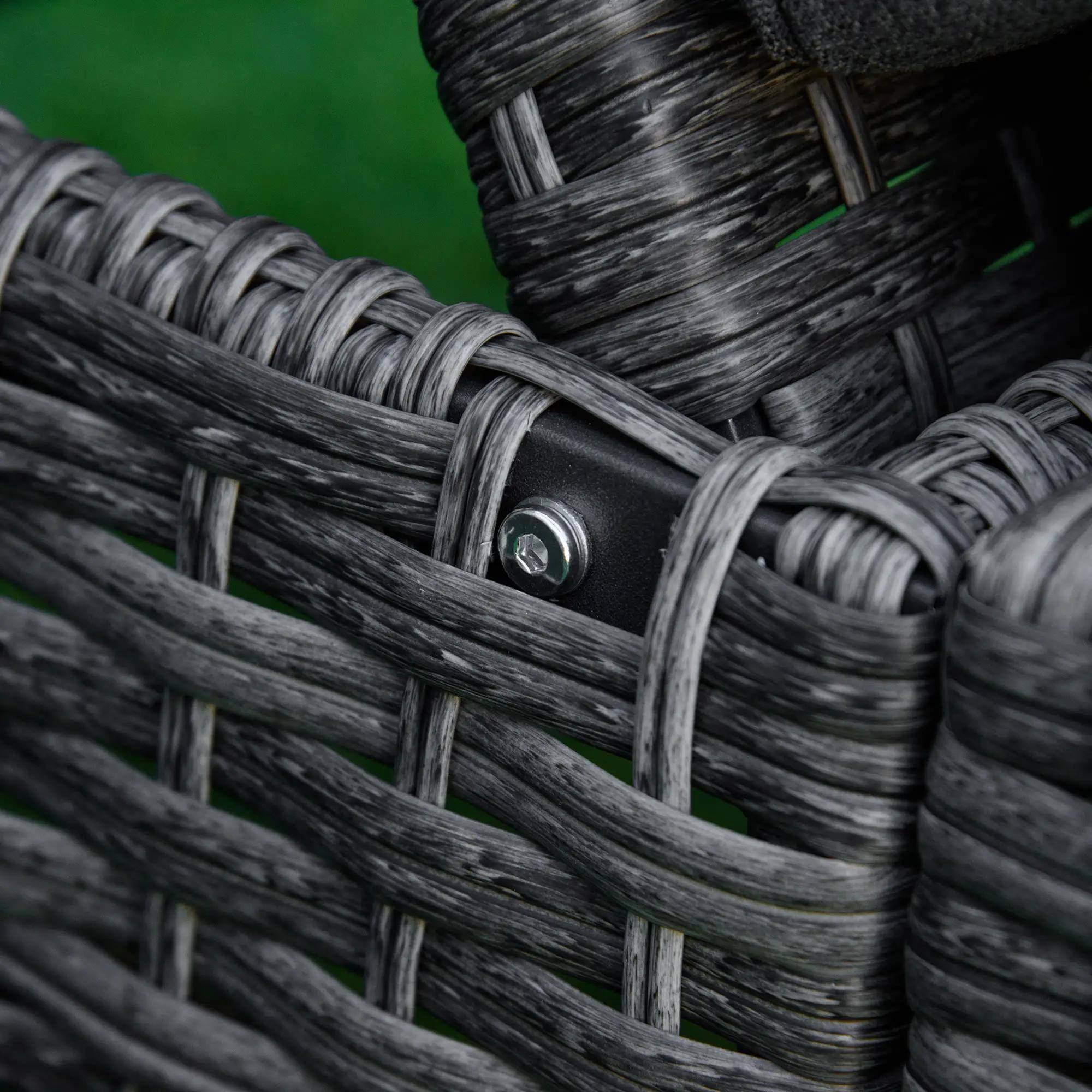 Back. Resenkos - Resenkos Versatile Lounge Chair, 4-Way Adjustable Backrest & Cushions, PE Rattan Sun Lounger, Dark Gray - Dark Gray.