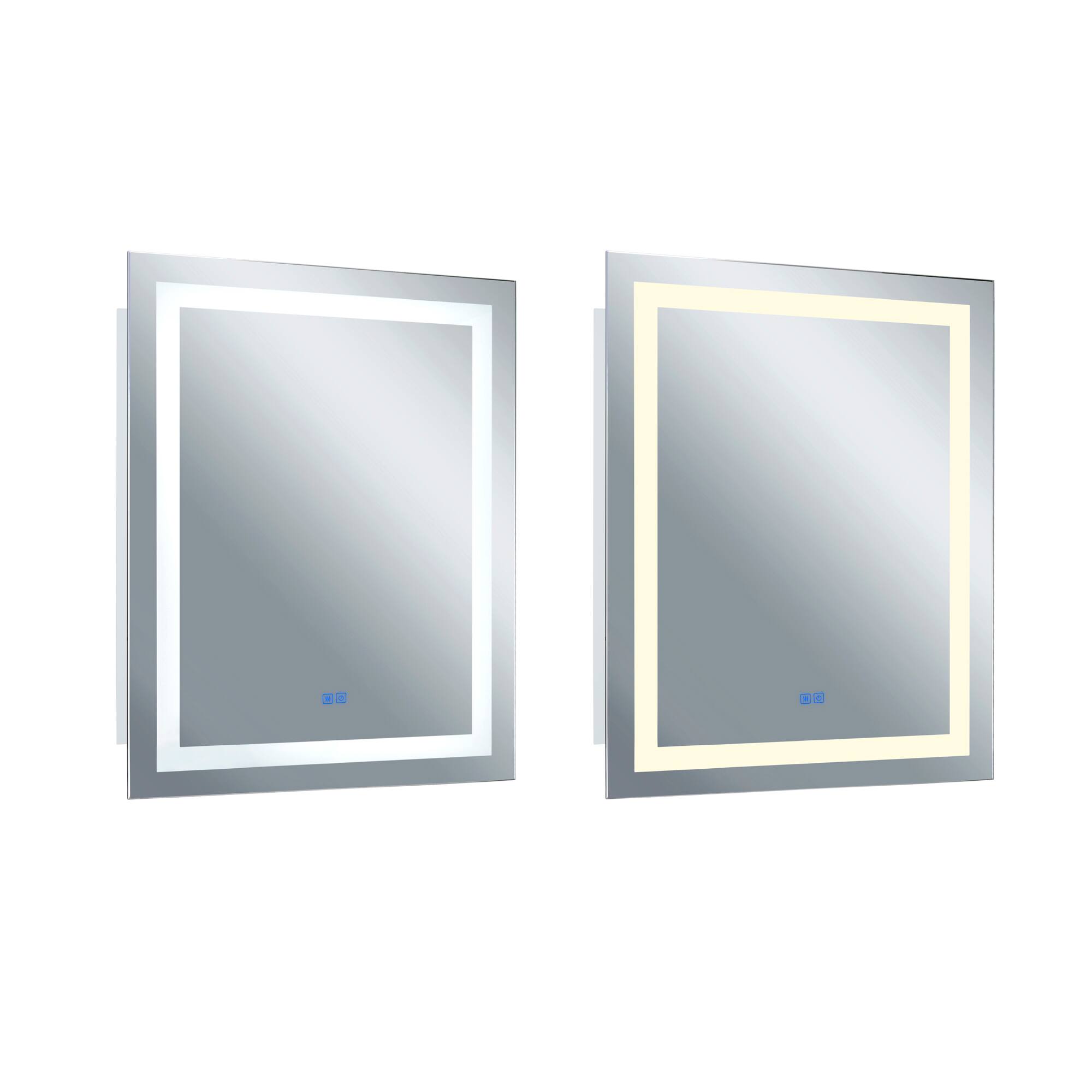 Left. CWI Lighting - Abril Rectangle Matte White LED 32 in. Mirror From our Abril Collection - White.
