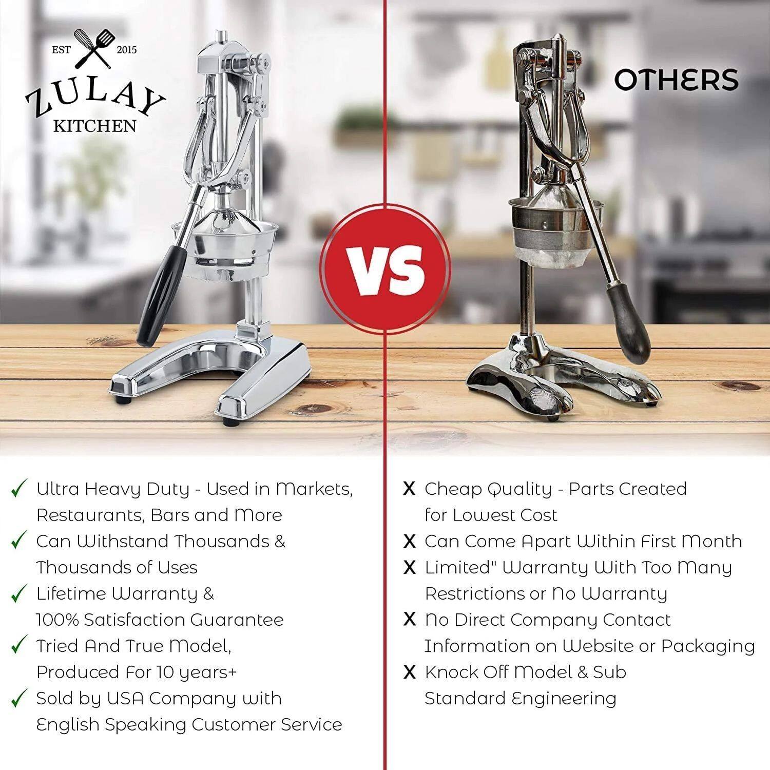 Zulay Kitchen Professional Citrus Juicer Heavy Duty Manual Orange