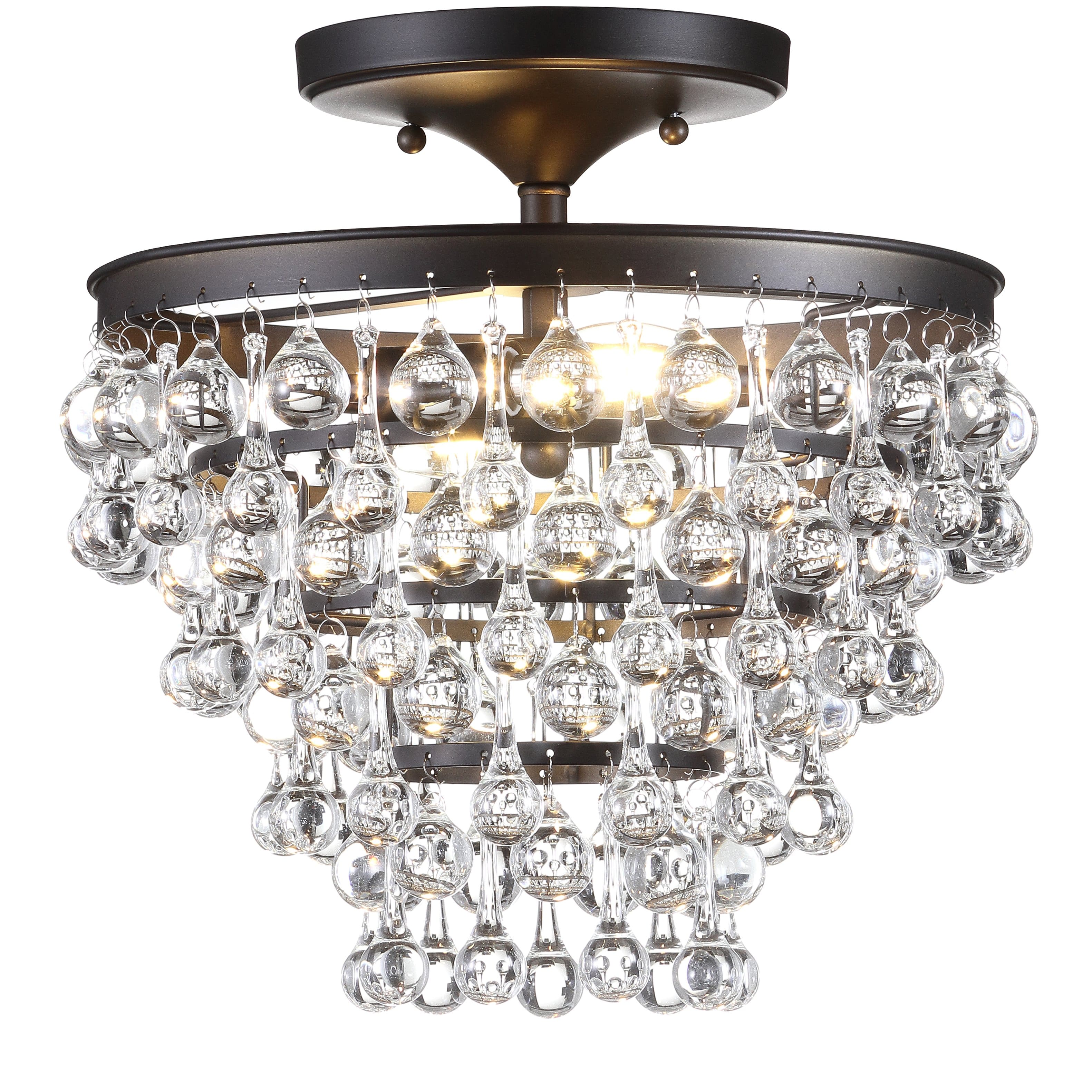 "Jonathan Y - Toronto 13"" Metal/Crystal LED Flush Mount, Oil Rubbed Bronze - Oil-Rubbed Bronze" price history on PriceWatchPro