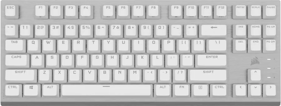 The text on the image is a list of keyboard shortcuts and keys. Here's a corrected and grouped version of the text:

1. ESC - F1 - F2 - F3 - F4 - F5 - F6 - F7 - F8 - F9 - F10 - F11 - F12 - PRTSC - SCRLK - PAUSE
2. 1! - 2@ - 3# - 4$ - 5% - 6 - 76 - 8 - 9 - ( - O - ) - ee - = - INS - HOME - PG UP - TAB - Q - W - E - R - T - Y - U - I - O - P - [ - ] - DEL - END - PG ON - CAPS - A - S - D - F - G - H - J - L - i - : - E4 - ENTER - A - SHIFT - Z - X - V - N - M - ? - SHIFT - 1 - i - 17/K60 - CTRL - ALT - ALT FN - CTRL