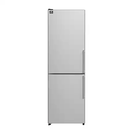 Front. Forno Appliances - Guardia 10.8 Cu. Ft. Compact Fridge with Bottom Freezer - Stainless Steel.