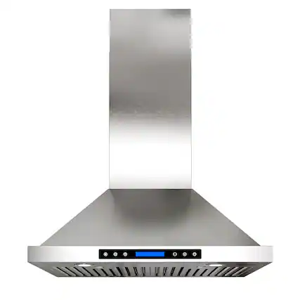 Front. Onefly - 30 inches - Convertible - Wall Mount Range Hood - Stainless Steel.