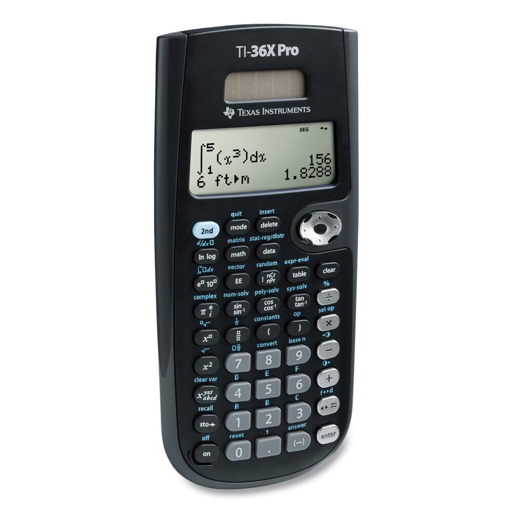 TI-36X Pro  
TEXAS INSTRUMENTS  
DEG  

∫(x^3)dx  
6 ftm  
1.8288  

quit insert mode delete 2nd matrix stat-reg/distr d/dx math data In log random expr-eval COds vector clear 1 table EE I nPr e 10 % poly-solv sys-solv complex num-solv tan cos tan e sin cos sin set do I do constants a x ) D 0 x D base . 0 convert 8 9 x2 2 7 0 F E clear var D + 5 6 yer 4 fod abed recall A 3 1 2 sto- answer , off reset enter on 0