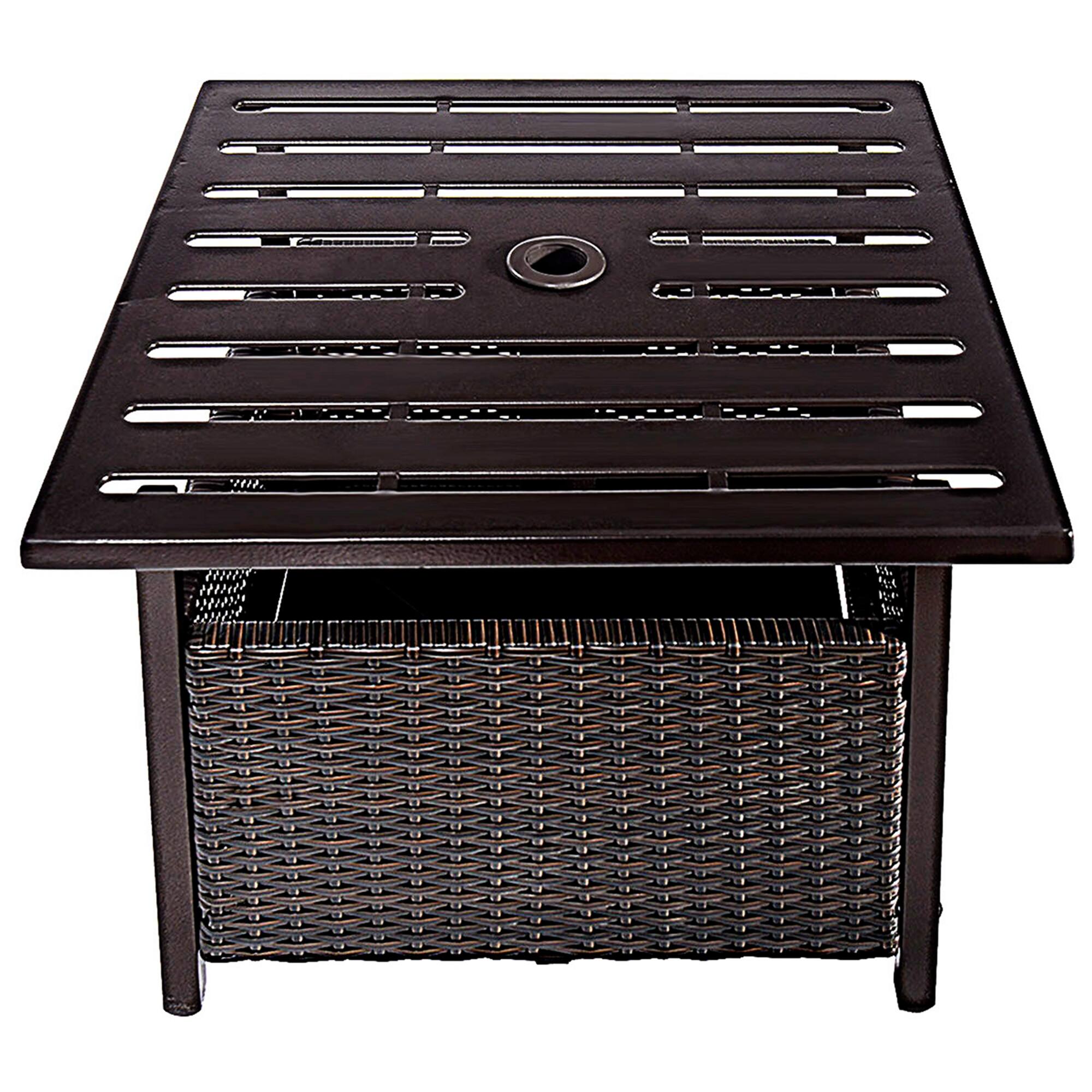 Alt View 10. Costway - Costway Rattan Wicker Steel Side Table Outdoor Furniture Deck Garden Patio Pool - Brown.