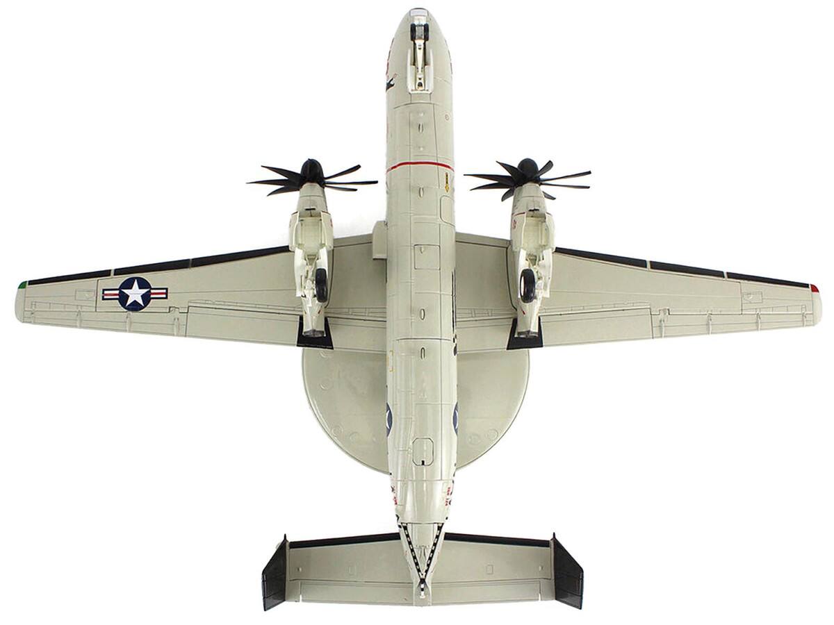Back. Hobby Master - Northrop Grumman E-2C Hawkeye Aircraft "165300 VAW-124 Bear Aces" (2009) United States Navy "Air Power Series" 1/72 - Cream.