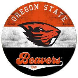 Jardine - Oregon State Beavers 20'' x 20'' Retro Logo Circle Sign - Orange