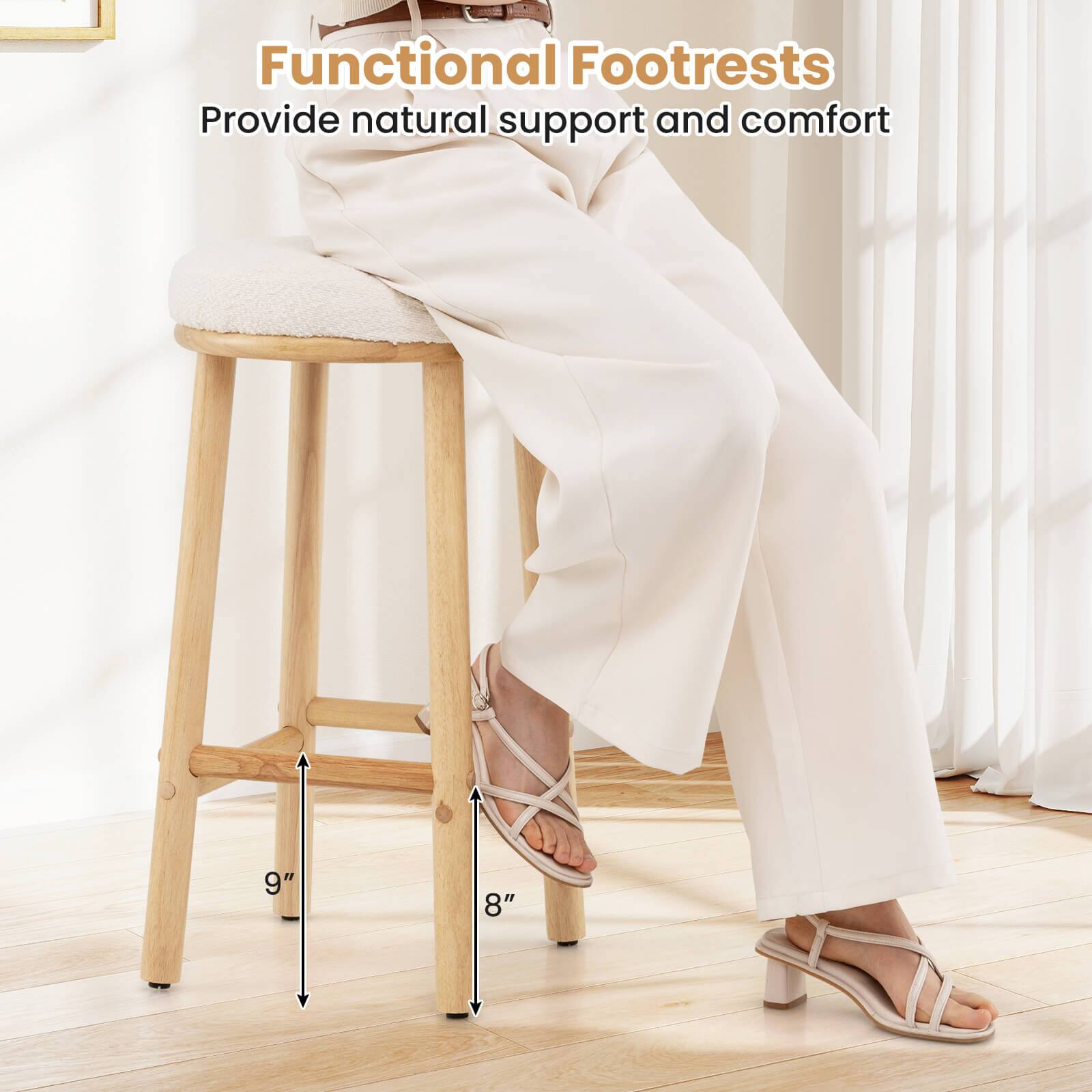 Functional Footrests  
Provide natural support and comfort  

9"  
8"
