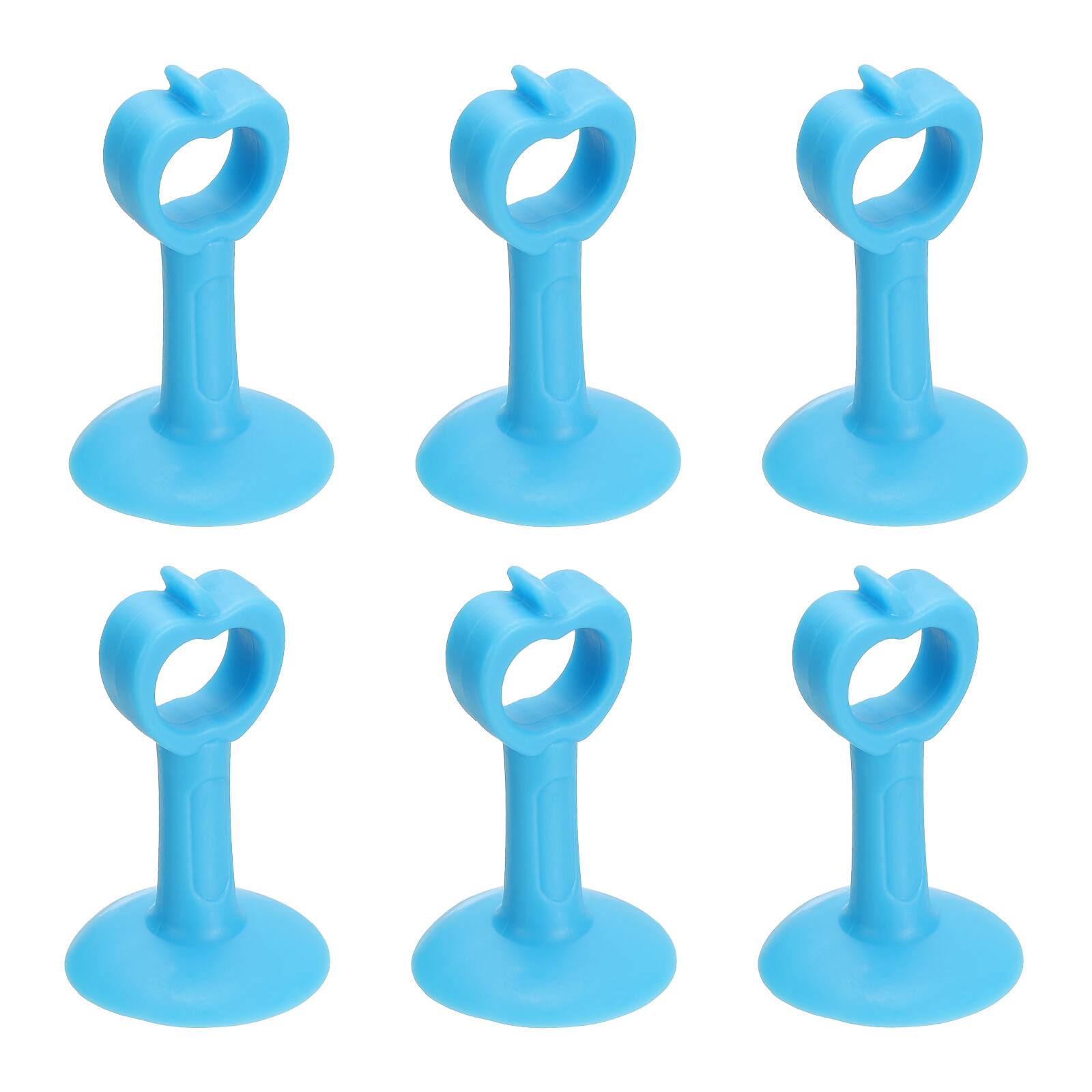 Front. Unique Bargains - High-Quality Silicone Suction Cup Door Handle Stopper, No Drilling Wall Protector for Home Office, Durable, 3x1.8" - Blue.