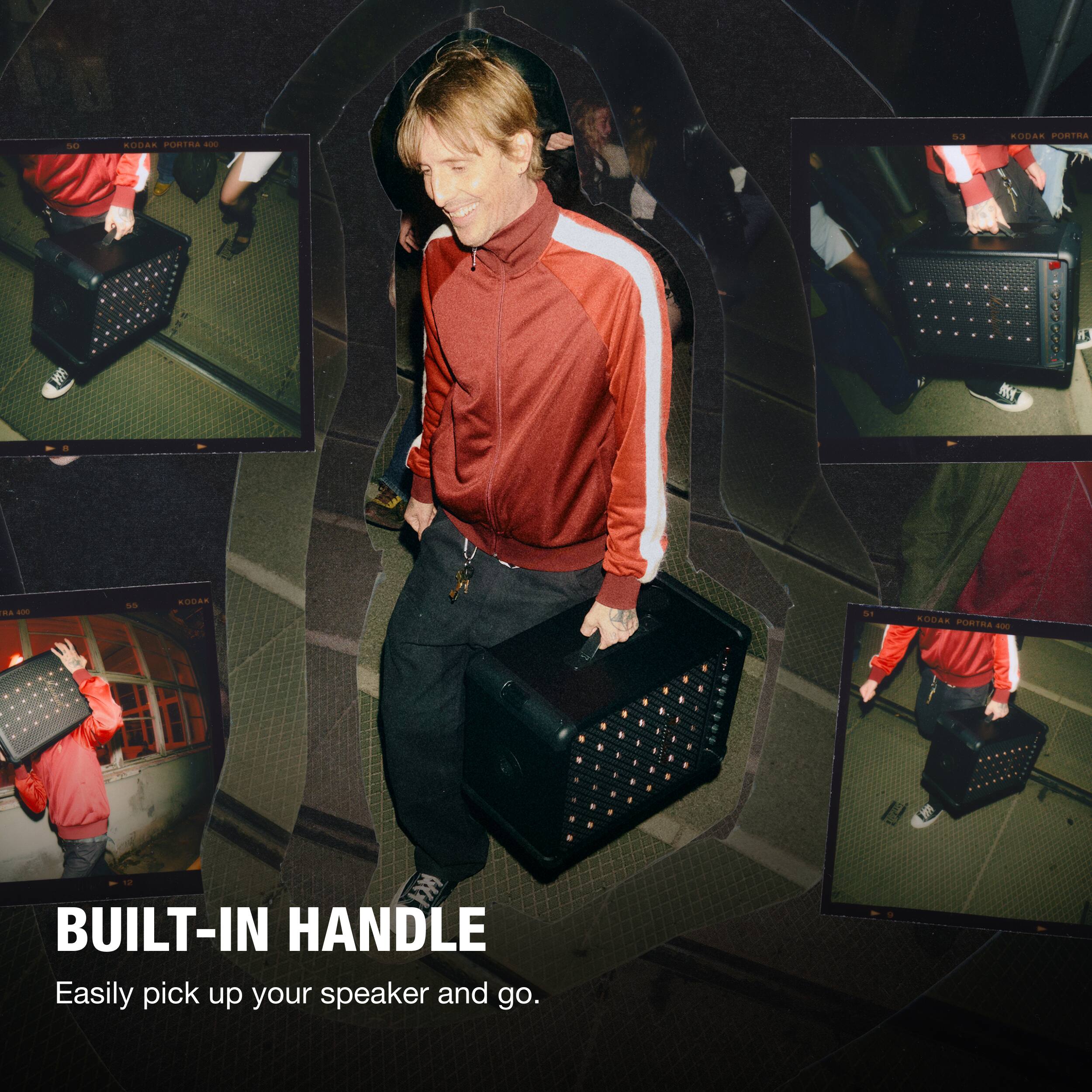 - OdA. PORTRA - d SODAR PORTRA - d N mY . - ss ROA S1 odaR PORTRA RA -  BUILT-IN HANDLE Easily pick up your speaker and go.