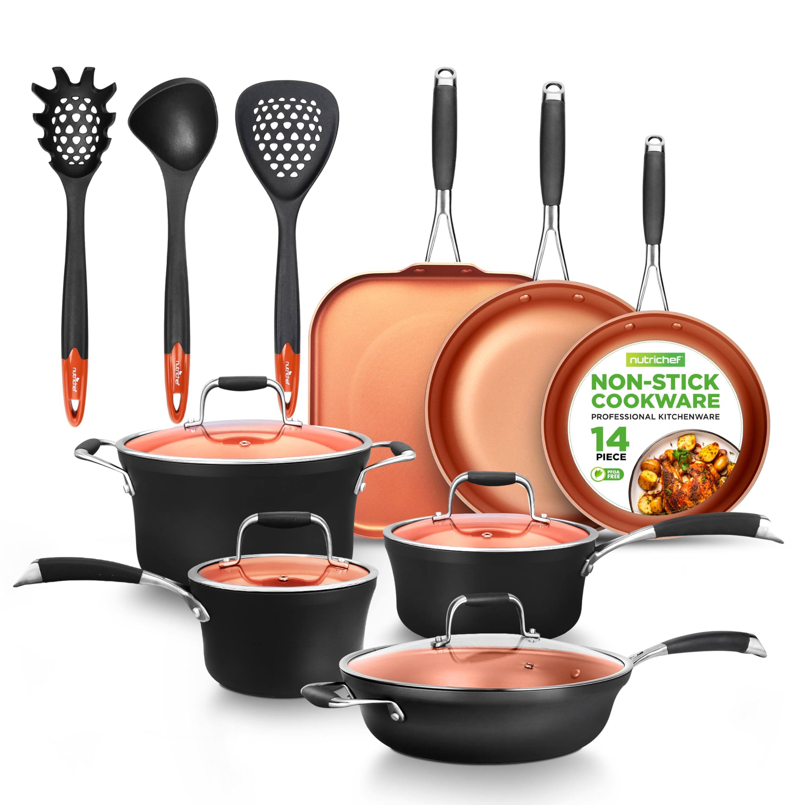 NutriChef - 14-Piece Non-Stick Pots & Pans Set