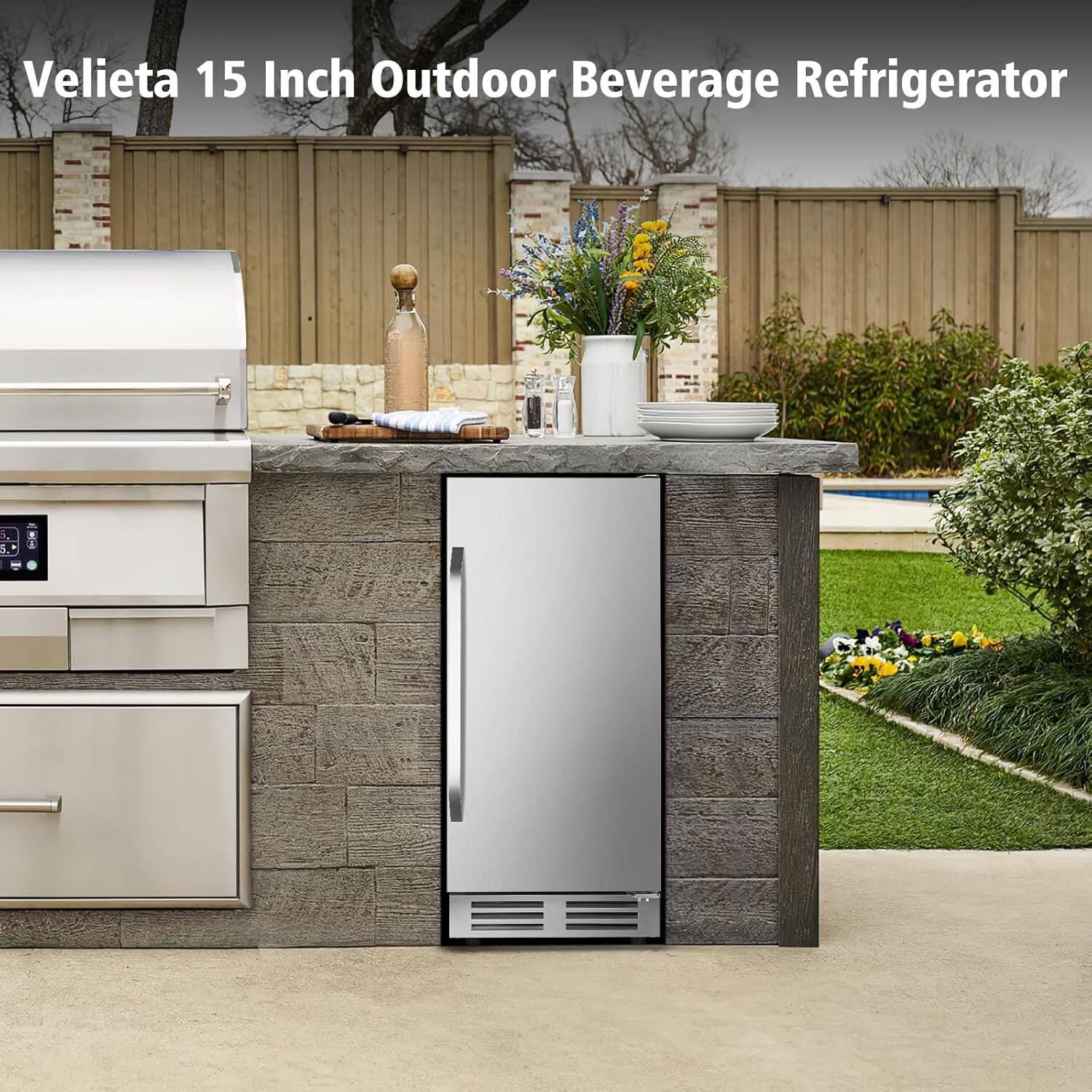 Velieta 15 Inch Outdoor Beverage Refrigerator