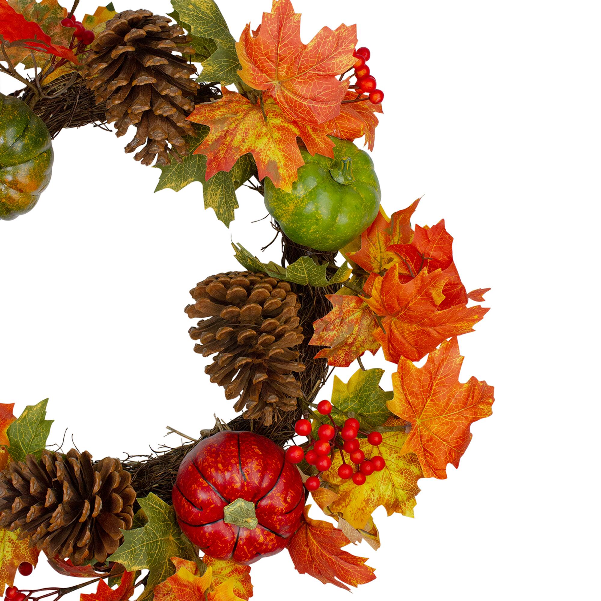 Northlight Maple Leaves, Pinecones and Pumpkins Artificial Fall Harvest ...