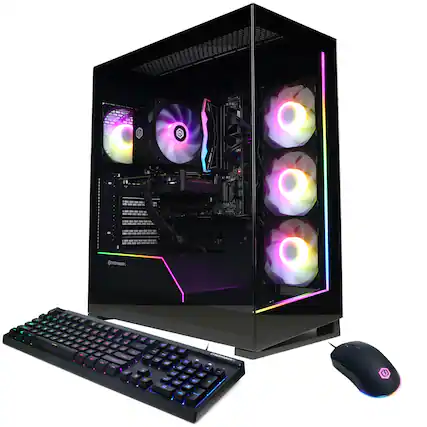 Front. CyberPowerPC - Gaming Desktop - Intel Core Ultra 225F 2025 - NVIDIA GeForce RTX 5060 Ti 8GB - 16GB DDR5 Memory - 2TB SSD Storage - Black.
