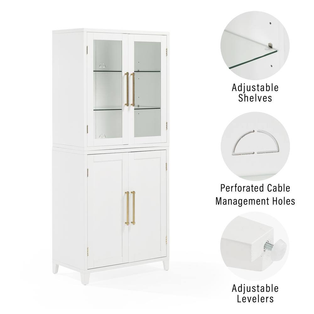 Adjustable Shelves, Perforated Cable Management Holes, Adjustable Levelers