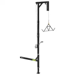 HME - Game Hoist Kit, Winch Gambrel, 400 Pound Capacity, Adjustable Height, Black