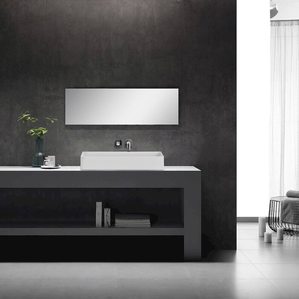 Alt View 1. Whitehaus - Britannia Large Rectangular Above Mount Basin - White.