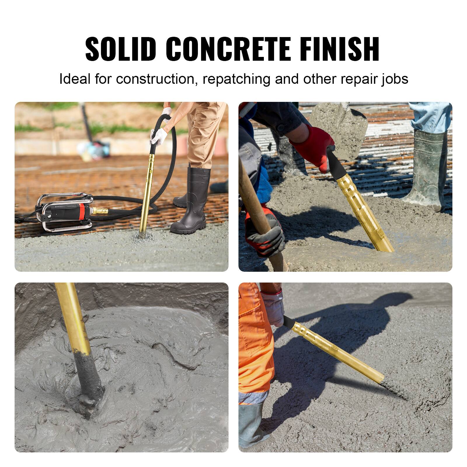 SOLID CONCRETE FINISH  
Ideal for construction, repatching and other repair jobs