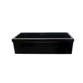 Whitehaus - Farmhaus Fireclay Quatro Alcove Large Reversible Sink with Decorative 2 ½" Lip on One Side and 2" Lip on the Opposite Si - Black