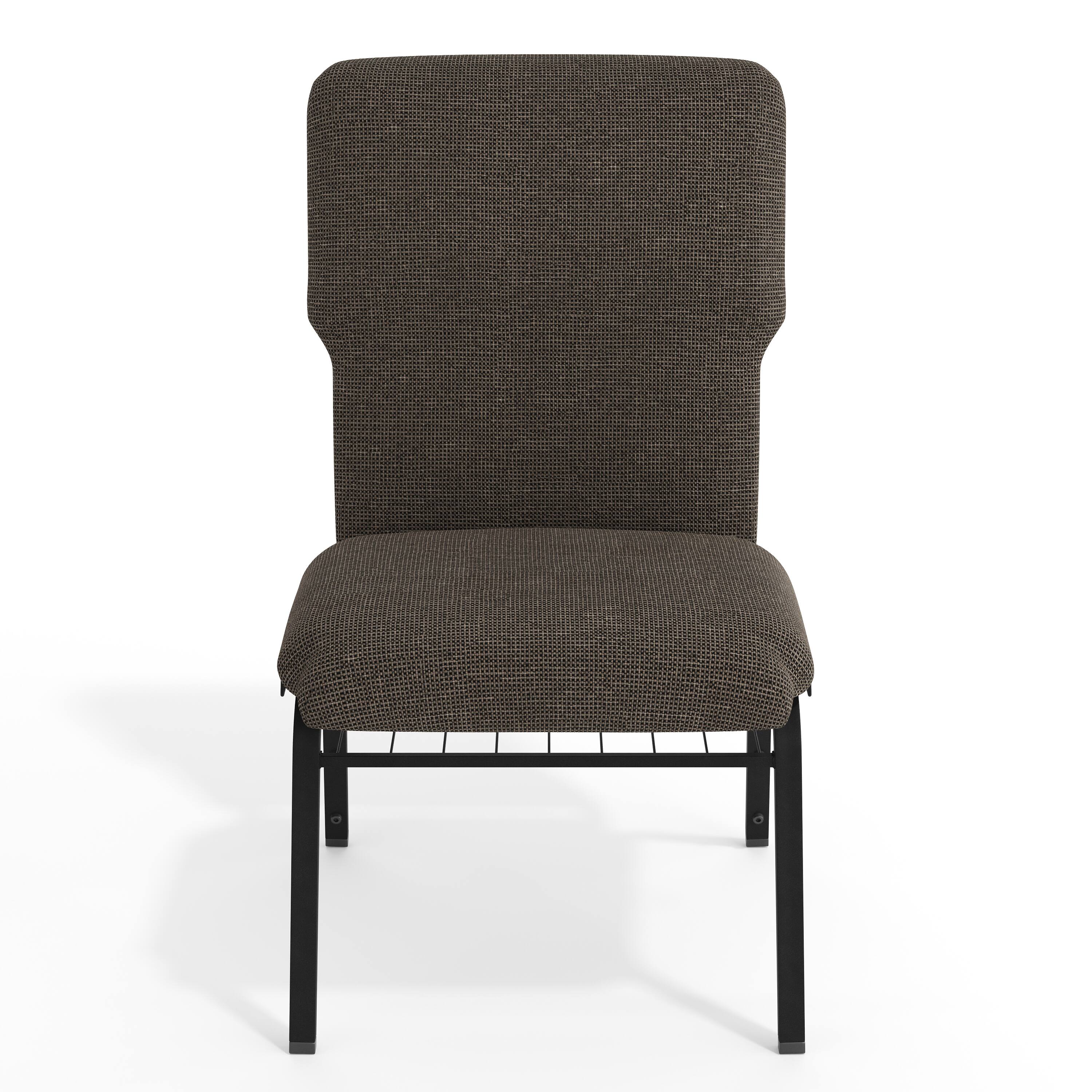 Alt View 9. Emma + Oliver - Discount Church Chair - 21 in. Wide - Fossil Fabric/Black Frame.
