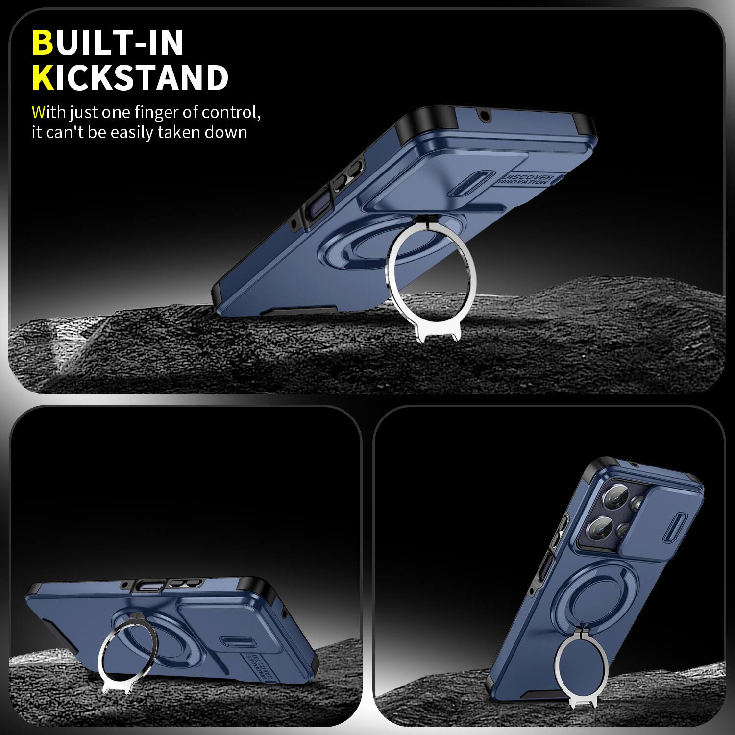 BUILT-IN KICKSTAND  
With just one finger of control, it can't be easily taken down  

DISCOVER INNOVATION  
WINGS YEA