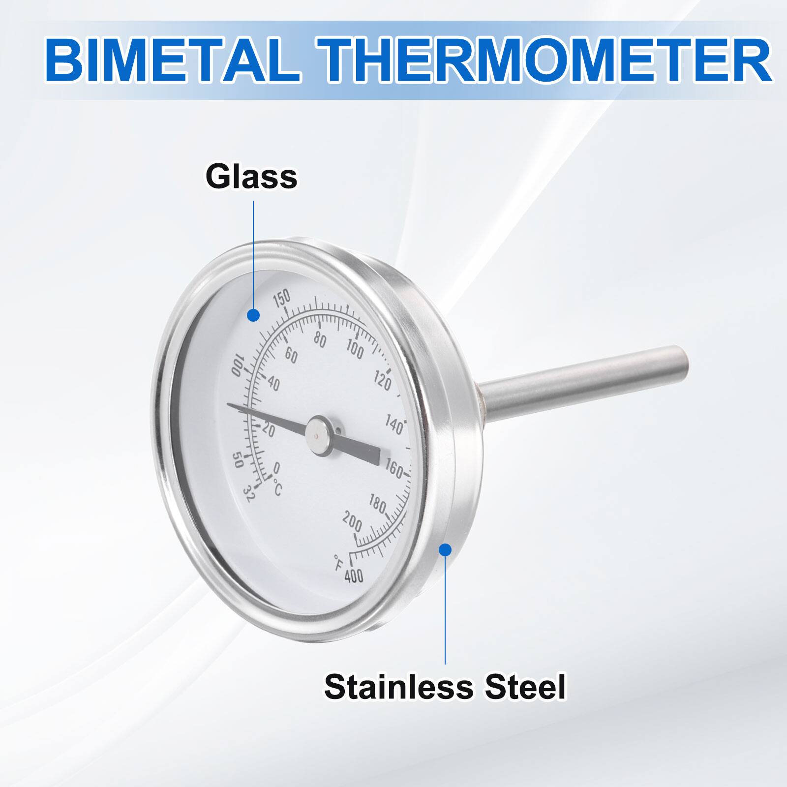 BIMETAL THERMOMETER

Glass

Stainless Steel