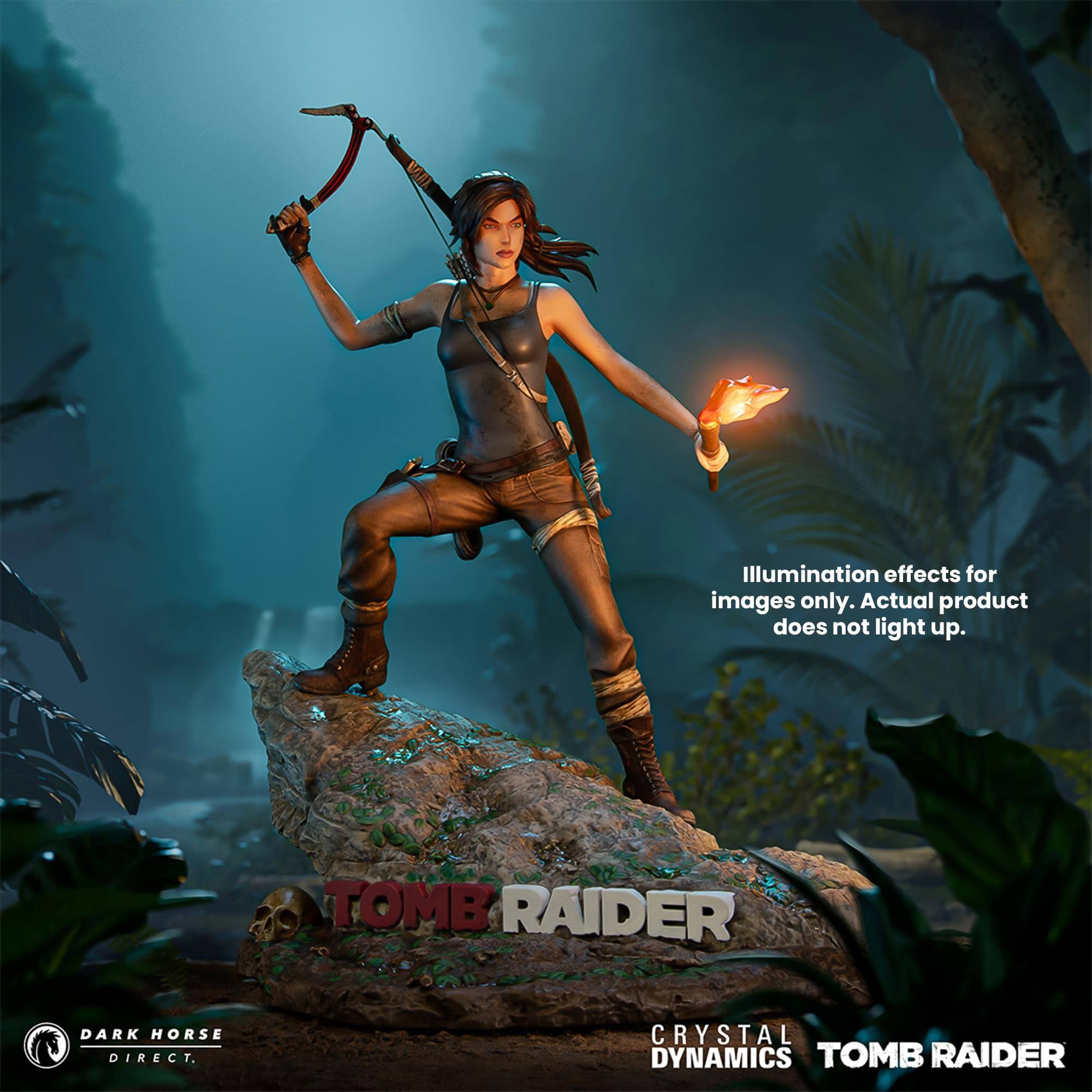 Illumination effects for images only. Actual product does not light up.  
TOMB RAIDER  
DARK HORSE DIRECT  
CRYSTAL DYNAMICS  
TOMB RAIDER