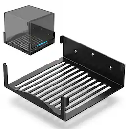 Fosmon - For Steam Machine Wall Mount Shelf, Space Saving Steam Machine Stand Game Console Shelf Wall Mounted Kit With Bracket - Black