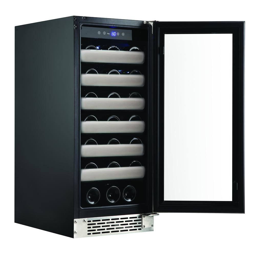 Back. Whynter - BWR-331SL Elite 33 Bottle Seamless Stainless Steel Door Single Zone Built-in Wine Refrigerator - Stainless Steel / Black.