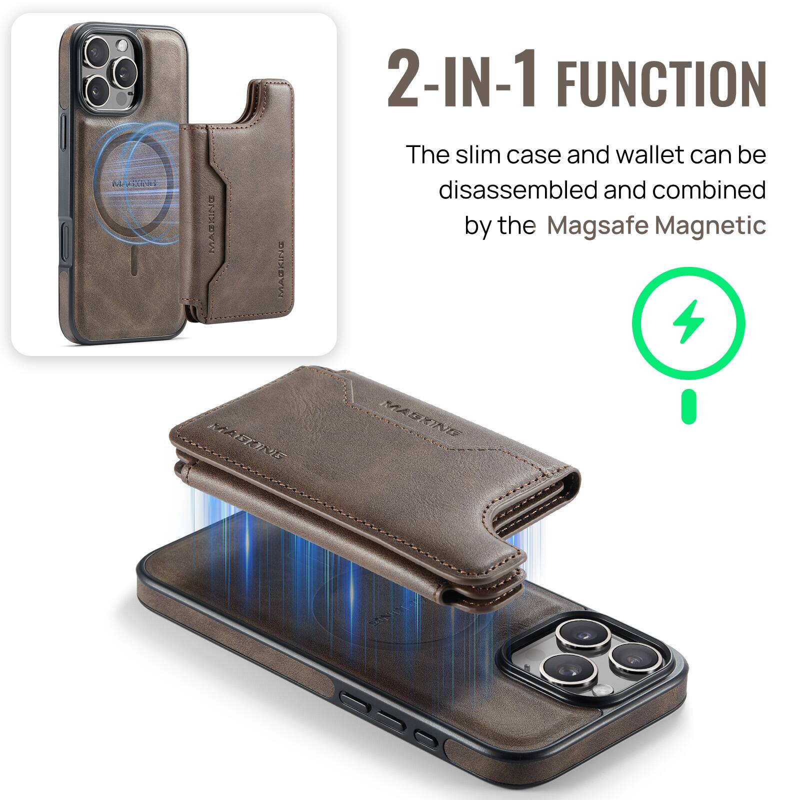 A FL MARKING DHINDAN 2-IN-1 FUNCTION  
The slim case and wallet can be disassembled and combined by the Magsafe Magnetic