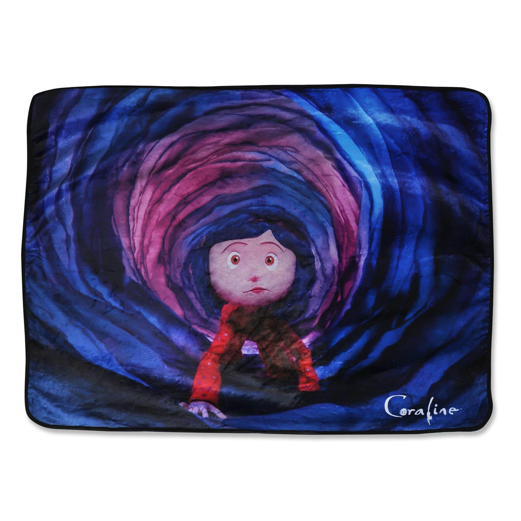 Front. Surreal Entertainment - Coraline Fleece Throw Blanket | 45 x 60 Inches - Blue.